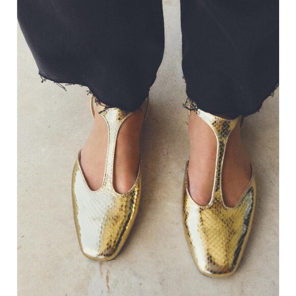 ZARA Front Strap Flats NWT - Picture 1 of 15